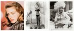 HOLLYWOOD ACTRESSES SIGNED PHOTO LOT WITH LAUREN BACALL, SOPHIA LOREN, MAE WEST & OTHERS.