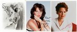 HOLLYWOOD ACTRESSES SIGNED PHOTO LOT WITH LAUREN BACALL, SOPHIA LOREN, MAE WEST & OTHERS.