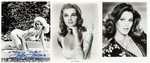 HOLLYWOOD ACTRESSES SIGNED PHOTO LOT WITH ANN MARGARET, DEBBIE REYNOLDS, LAUREN BACALL & OTHERS.