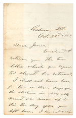 GRANT LETTER WRITTEN 13 DAYS BEFORE 1868 ELECTION WITH COMMENTS ABOUT “DANGER" AND HIS "RIVALS.”