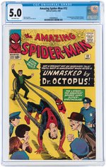 "AMAZING SPIDER-MAN" #12 MAY 1964 CGC 5.0 VG/FINE.