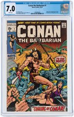 "CONAN THE BARBARIAN" #1 OCTOBER 1970 CGC 7.0 FINE/VF (FIRST CONAN).