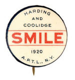 "HARDING AND COOLIDGE SMILE 1920" HAKE #53.