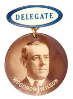 "WOODROW WILSON" LARGE CELLO WITH "DELEGATE" HANGER.