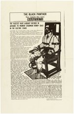 BLACK PANTHER PARTY MANIFESTO POSTER WITH BOBBY SEALE IN ELECTRIC CHAIR.