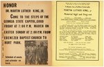 TRIO OF MARTIN LUTHER KING MEMORIAL POSTER AND FLYERS INCLUDING "EBENEZER BAPTIST CHURCH" EVENT.