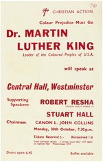 RARE MARTIN LUTHER KING 1961 LONDON, ENGLAND CIVIL RIGHTS EVENT HANDBILL.