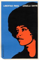 "LIBERTAD PARA ANGELA DAVIS" STRIKING SILK SCREEN CIVIL RIGHTS POSTER.