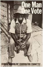 SNCC "ONE MAN ONE VOTE" CIVIL RIGHTS POSTER WITH DANNY LYON PHOTO.