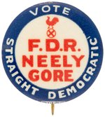 RARE ROOSEVELT "NEELY GORE" WEST VIRGINIA COATTAIL BUTTON.