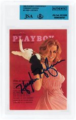 HUGH HEFNER SIGNED 1995 "PLAYBOY CENTERFOLD" CARD #31 BECKETT/JSA AUTHENTIC.