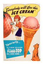 "FLARE-TOP ICE CREAM CONE" STORE SIGN FEATURING LITTLE ORPHAN ANNIE.