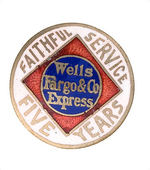 "WELLS FARGO & CO EXPRESS" ENAMEL ON BRASS SERVICE LAPEL STUD.