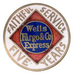 "WELLS FARGO & CO EXPRESS" ENAMEL ON BRASS SERVICE LAPEL STUD.