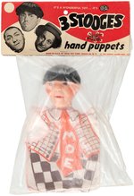 IDEAL "3 STOOGES" MOE HOWARD OF THE THREE STOOGES HAND PUPPET WITH HEADER CARD.