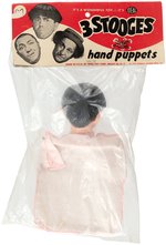 IDEAL "3 STOOGES" MOE HOWARD OF THE THREE STOOGES HAND PUPPET WITH HEADER CARD.