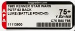 "STAR WARS: POWER OF THE FORCE - LUKE SKYWALKER (BATTLE PONCHO)" 92 BACK AFA 75+ Y-EX+/NM.