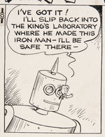 “TINY TIM” SUNDAY PAGE ORIGINAL ART PAIR WITH ROBOTS.