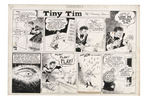 “TINY TIM” SUNDAY PAGE ORIGINAL ART TRIO WITH MIND CONTROLLING MUSIC TEACHER.