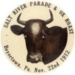 WILSON "SALT RIVER PARADE & OX ROAST" POST 1912 ELECTION SINGLE DAY EVENT BUTTON.