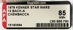 "STAR WARS - CHEWBACCA" 12 BACK-A AFA 85 NM+.