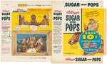 KELLOGG'S "SUGAR POPS" FILE COPY CEREAL BOX FLAT PAIR WITH WILL BILL HICKOK PREMIUM OFFERS.