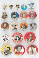 WESTERN STARS OF THE MOVIES AND TV PHOTO BUTTON COLLECTION OF 19.