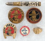BUCK JONES COLLECTION OF 18 ITEMS INCLUDING PREMIUMS, FAN CLUB ITEMS AND MORE.