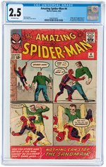 "AMAZING SPIDER-MAN" #4 SEPTEMBER 1963 CGC 2.5 GOOD+ (FIRST SANDMAN).