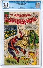 "AMAZING SPIDER-MAN" #5 OCTOBER 1963 CGC 2.5 GOOD+.