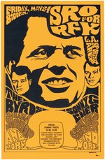 THE BYRDS, SONNY & CHER "SRO FOR RFK" LOS ANGELES, CALIFORNIA 1968 CAMPAIGN CONCERT POSTER.