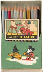 "MICKEY MOUSE" BOXED SPANISH A. FABRE COLORED PENCILS SET.