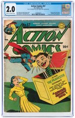 "ACTION COMICS" #57 FEBRUARY 1943 CGC 2.0 GOOD.