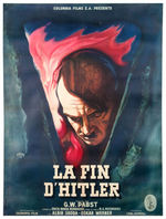 "LA FIN D'HITLER" ORIGINAL RELEASE LINEN BACKED MOVIE POSTER.