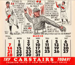 1953 "CARSTAIRS BATTER UP! BASEBALL CALENDAR" TAVERN DISPLAY.