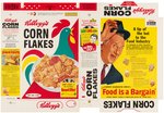 KELLOGG'S CEREAL BOX FLAT FILE COPY PAIR WITH RECORD-RELATED CONTENT.