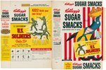 KELLOGG'S "SUGAR SMACKS & SUGAR POPS" CEREAL BOX FLAT FILE COPY PAIR.