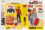 KELLOGG'S "SUGAR SMACKS & SUGAR POPS" CEREAL BOX FLAT FILE COPY PAIR.