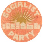 "SOCIALIST PARTY" RARE SUNRISE OVER CITY BUTTON.