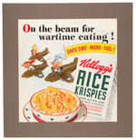 "KELLOGG'S RICE KRISPIES" WWII SIGN W/SNAP/CRACKLE/POP.