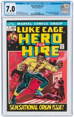 "HERO FOR HIRE" #1 JUNE 1972 CGC 7.0 FINE/VF (FIRST LUKE CAGE).