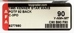 "STAR WARS: THE POWER OF THE FORCE - C-3PO (REMOVABLE LIMBS)" 92 BACK AFA 90 Y-NM+/MT.