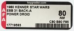 "STAR WARS: THE EMPIRE STRIKES BACK - POWER DROID" 31 BACK-A AFA 80 NM.