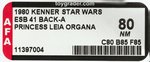 "STAR WARS: THE EMPIRE STRIKES BACK - PRINCESS LEIA ORGANA" 41 BACK-A AFA 80 NM.