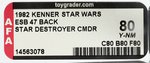 "STAR WARS: THE EMPIRE STRIKES BACK - STAR DESTROYER COMMANDER" 47 BACK AFA 80 Y-NM.