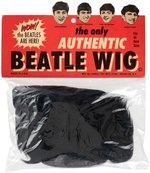 "AUTHENTIC BEATLE WIG" & "THE BEATLE HAIR BRUSH" BAGGED PAIR.