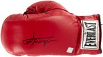 JOE FRAZIER SIGNED EVERLAST BOXING GLOVE & TRUNKS.