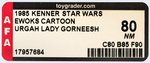 "STAR WARS: EWOKS - LOGRAY, URGAH LADY GORNEESH, DULOK SHAMAN, DULOK URGAH" AFA 80 NM LOT OF 4.