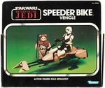 "STAR WARS: RETURN OF THE JEDI - BIKER SCOUT LASER PISTOL" AFA 80 NM & BOXED SPEEDER BIKE PAIR.