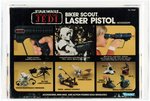 "STAR WARS: RETURN OF THE JEDI - BIKER SCOUT LASER PISTOL" AFA 80 NM & BOXED SPEEDER BIKE PAIR.